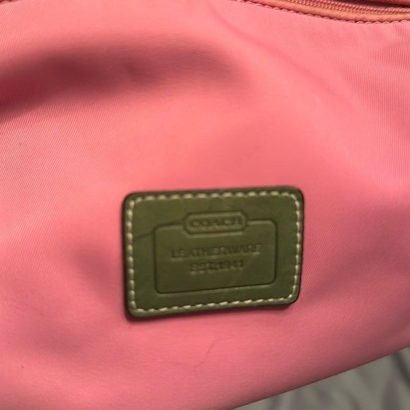 RARE COACH purse bag pink green rubber rain AKA alpha kappa alpha sorority girly - Picture 5 of 7